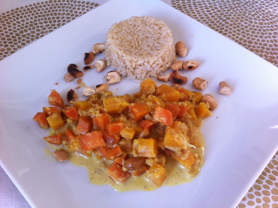 Curry de butternut aux noix de cajou