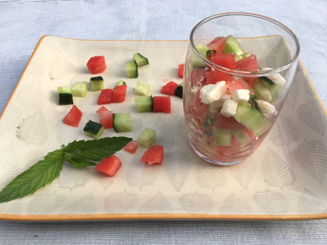 salade de pastèque concombre et feta