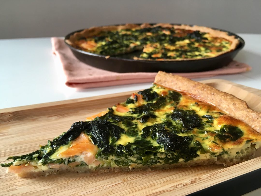 Recette de quiche légère saumon et épinards