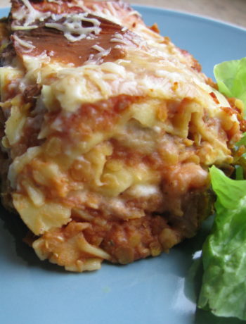 Lasagnes végétariennes aux lentilles corail et feta