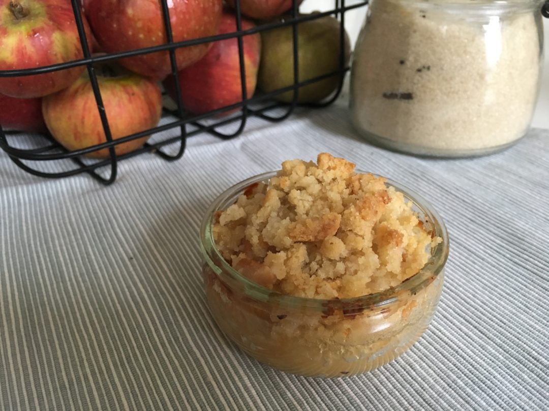 Crumble aux pommes et vanille