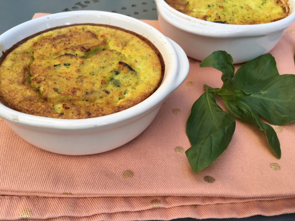 Flan saumon et courgettes au basilic