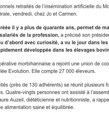 Article Ouest France suite conférence à l'AG du 9 novembre 2019