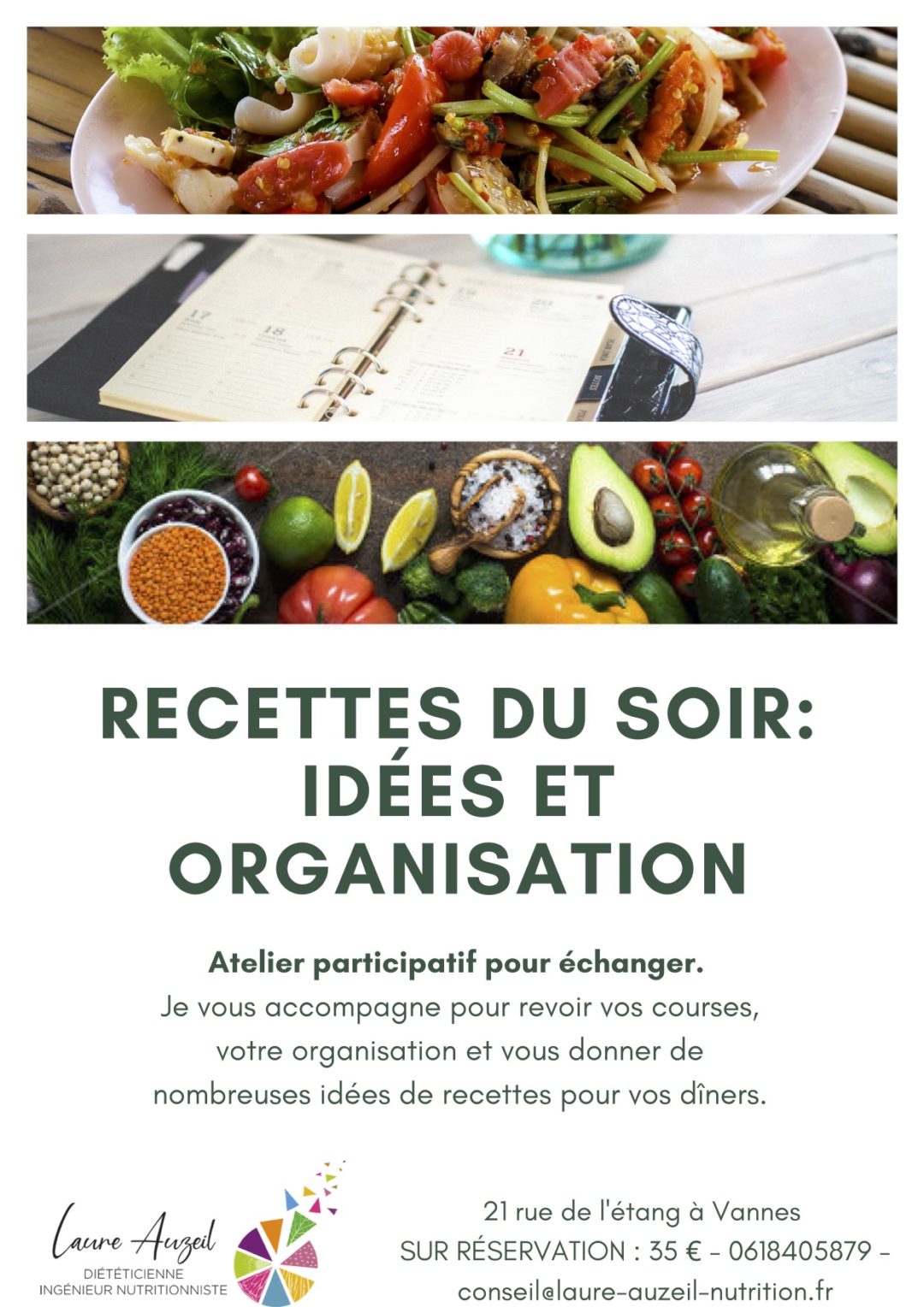 Atelier recettes et organisation pour les diners