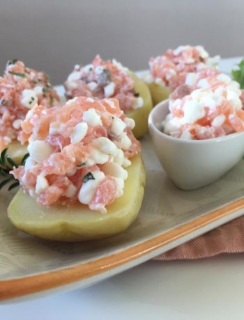 PDT au saumon fumé, cottage cheese et estragon