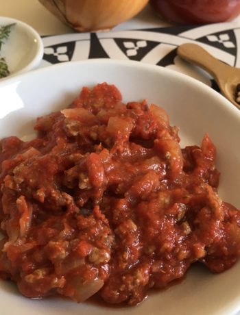 Sauce bolognaise de boeuf haché et tomate