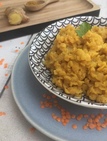 Dhal de lentilles corail curry et gingembre