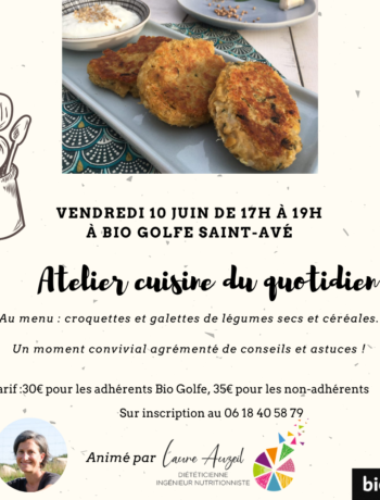 Affiche de l'atelier de cuisine du 10 juin